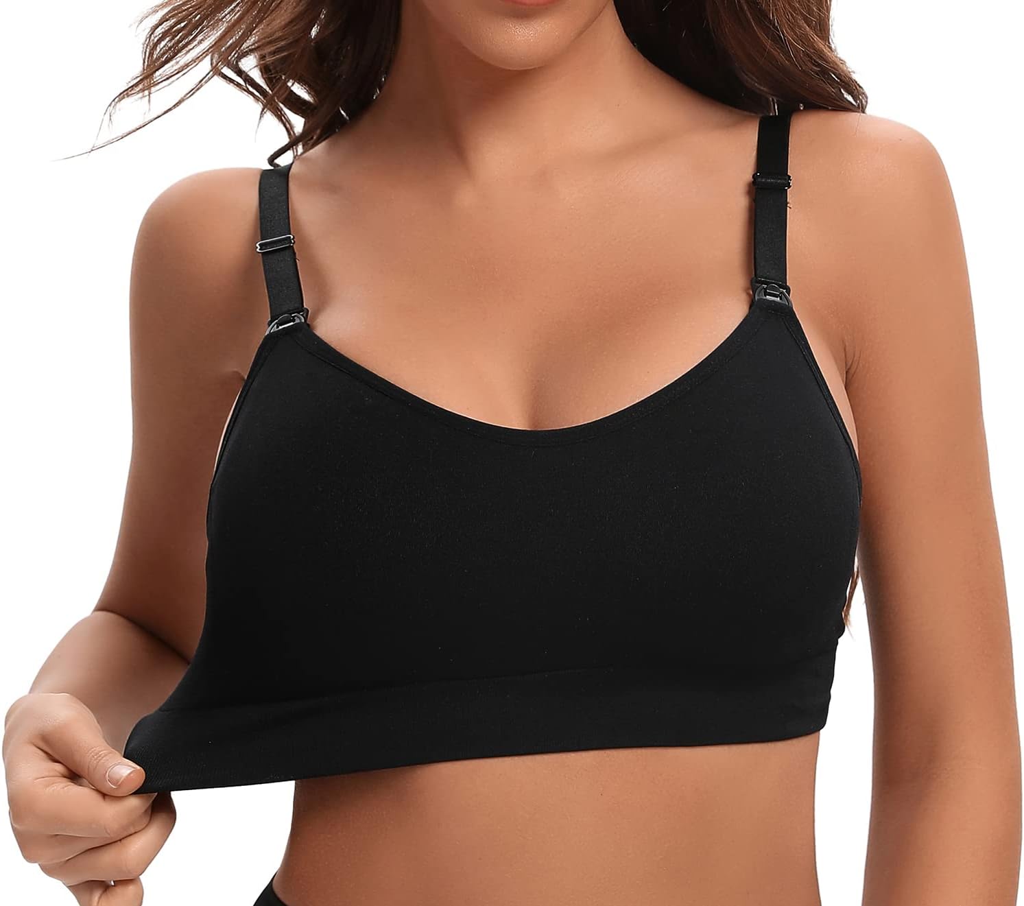 5Pack Seamless Nursing Bra Women Maternity Breastfeeding Pregnancy Support Full Coverage Bralette Padded Cups