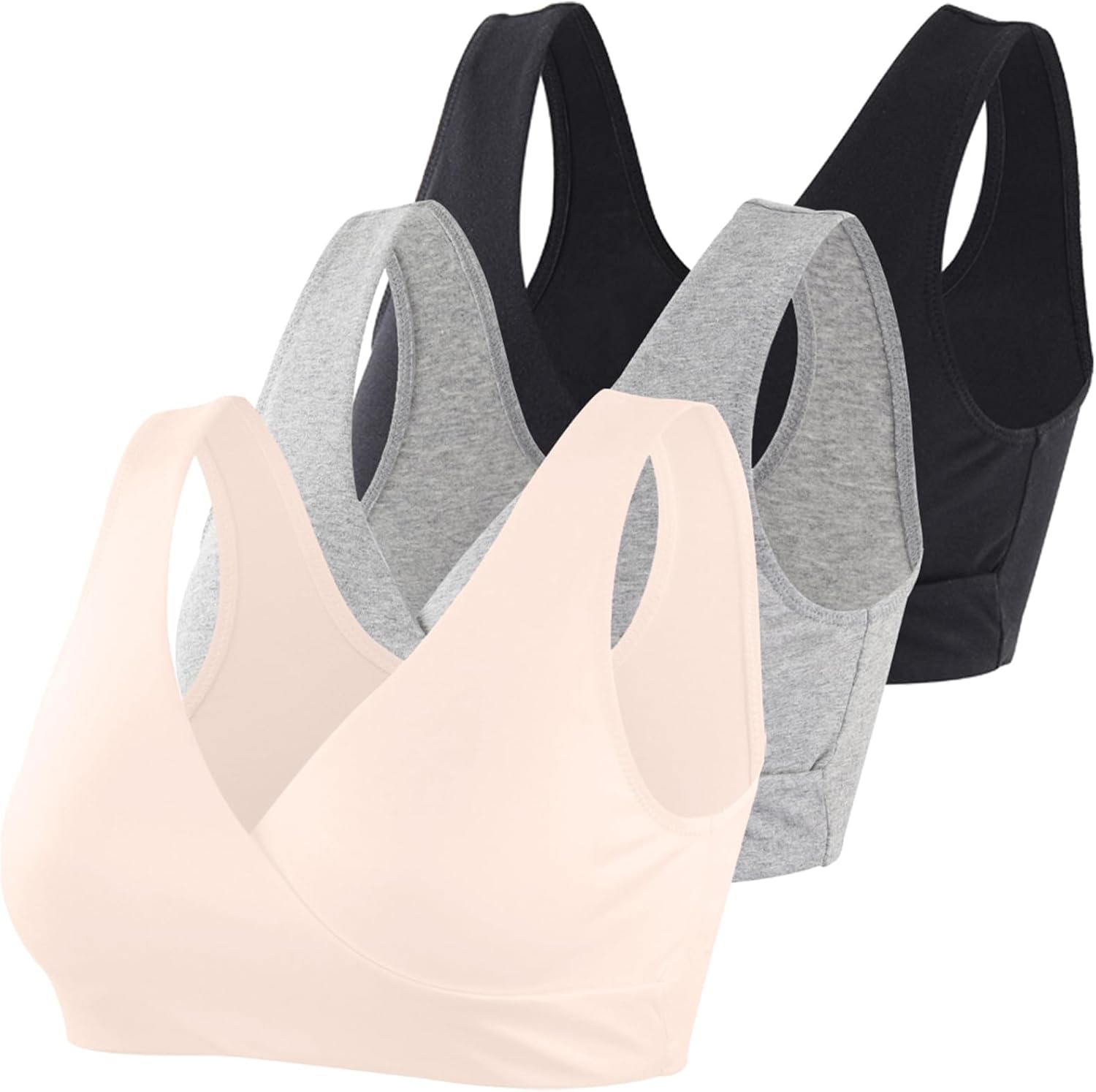 Women's Cotton Wireless Sleep Bra for Nursing and Maternity