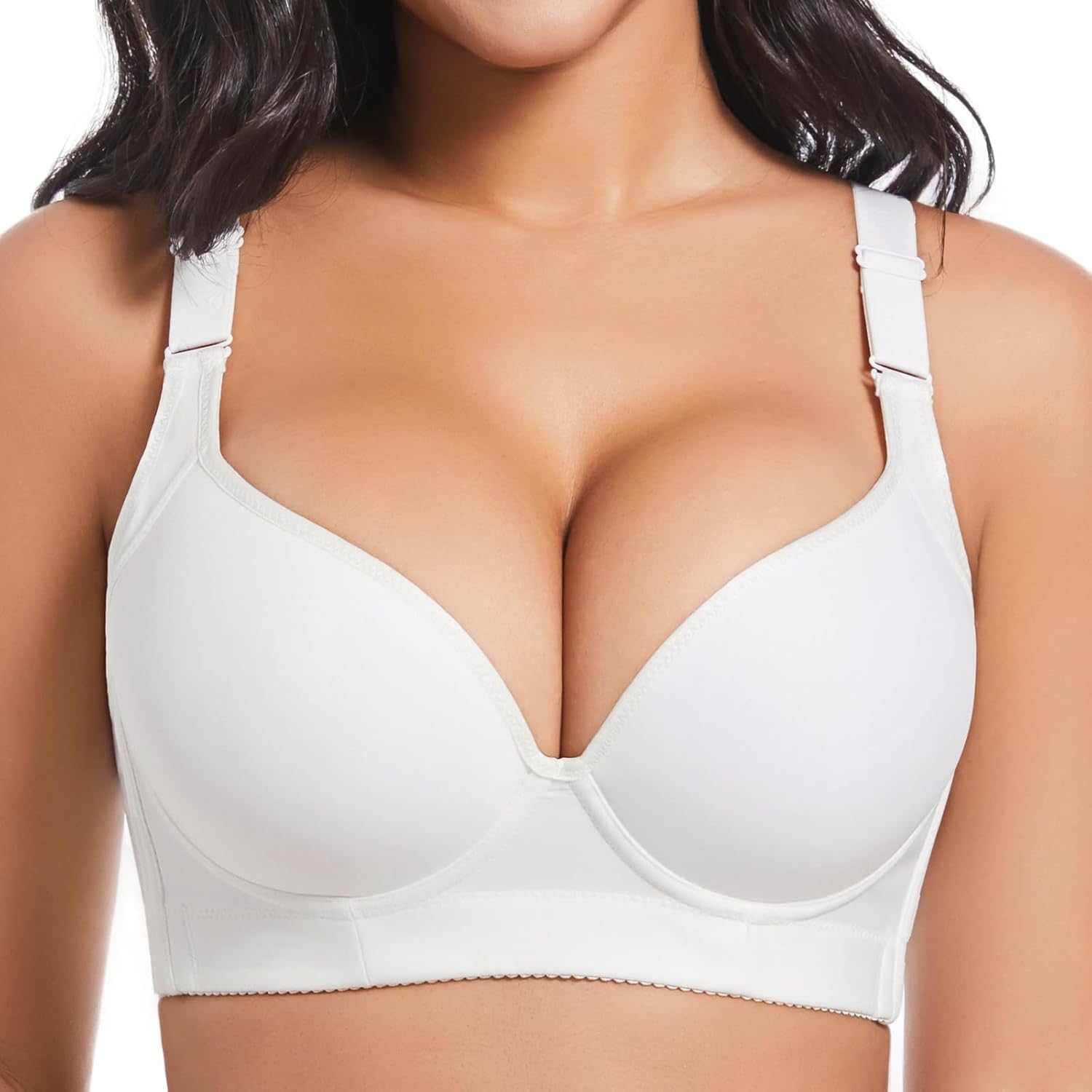 Plus Size Push Up Bras for Women Hide Back Fat Smoothing Bra Underwire Support Bras 34B to 46DD