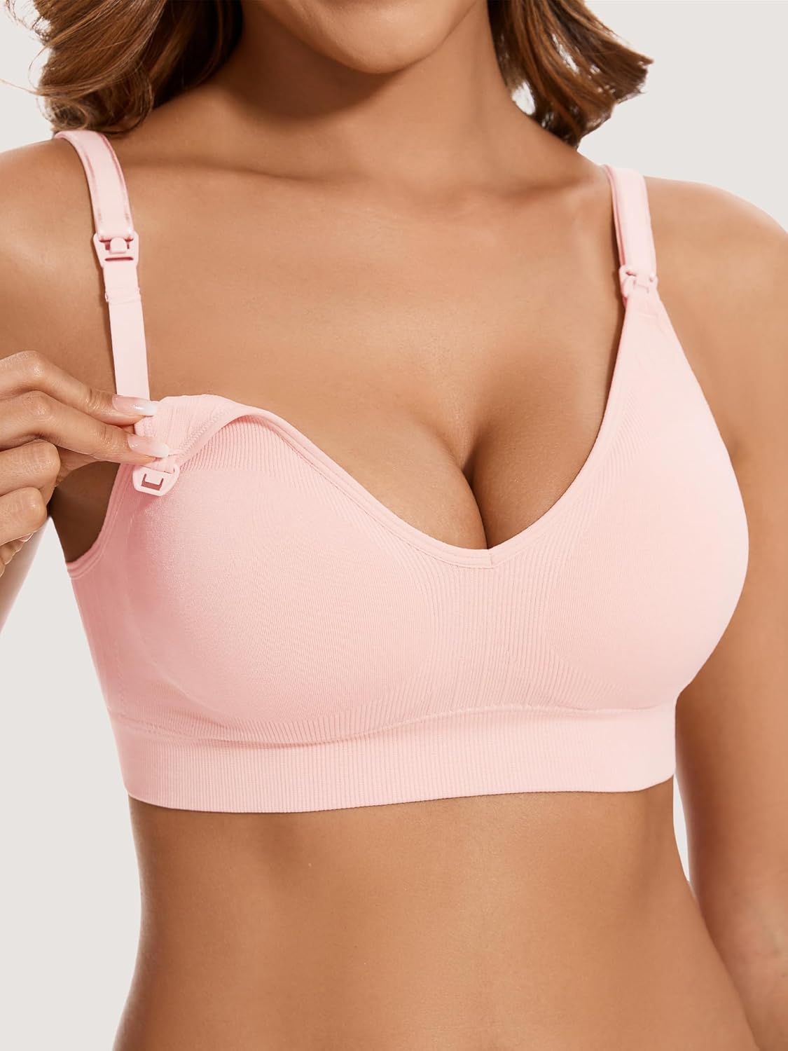 Nursing Bras for Breastfeeding Women Maternity Bras Seamless Wireless Pregnancy Sleep Bra with Bra Extenders