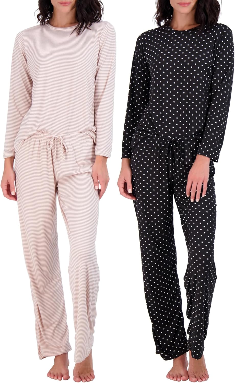 2 Pack: Women's Pajama Set - Choose from Short Sleeve with Pocket or Long Sleeve without Pocket