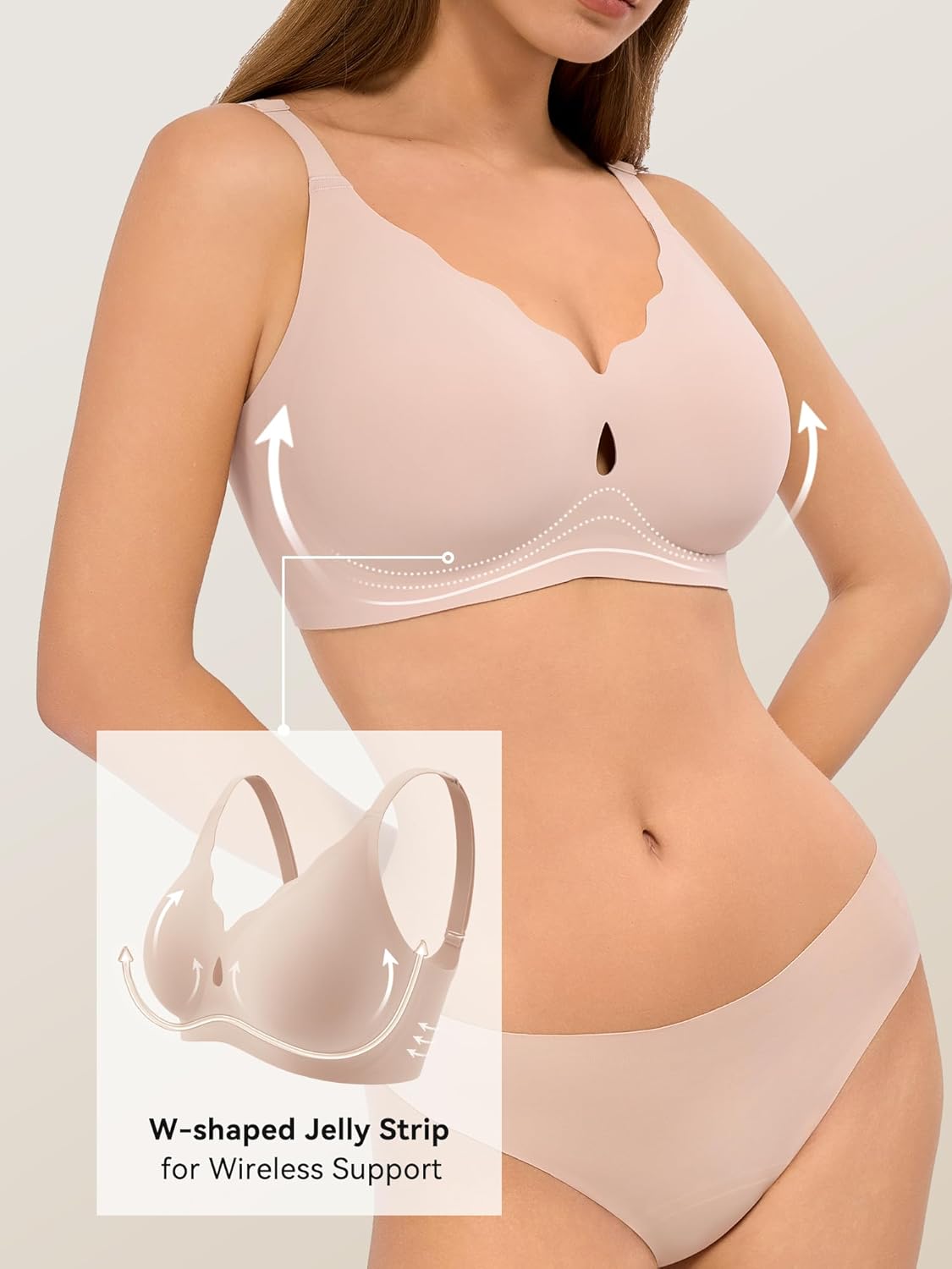 Bras for Women No Underwire Wave Push Up Wireless Bra Seamless Bras Full Coverage  Lift Everyday Bras