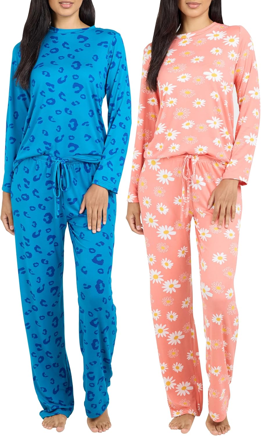 2 Pack: Women's Pajama Set - Choose from Short Sleeve with Pocket or Long Sleeve without Pocket