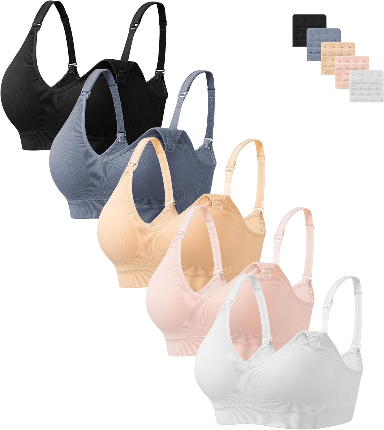 Nursing Bras for Breastfeeding Women Maternity Bras Seamless Wireless Pregnancy Sleep Bra with Bra Extenders